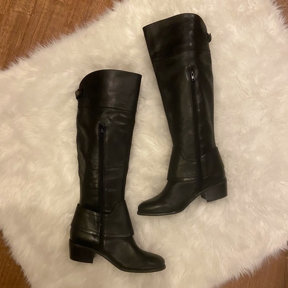 Arturo Chiang Black Bevin Tall Riding Boots 7 - Picture 2 of 8